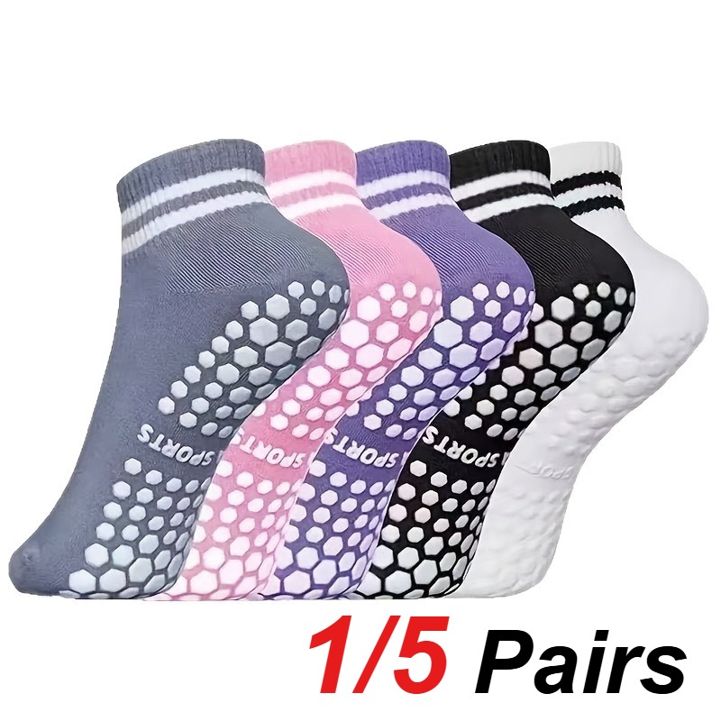 Fitness Yoga Pilates - 1/5 Par de Meias de Silicone