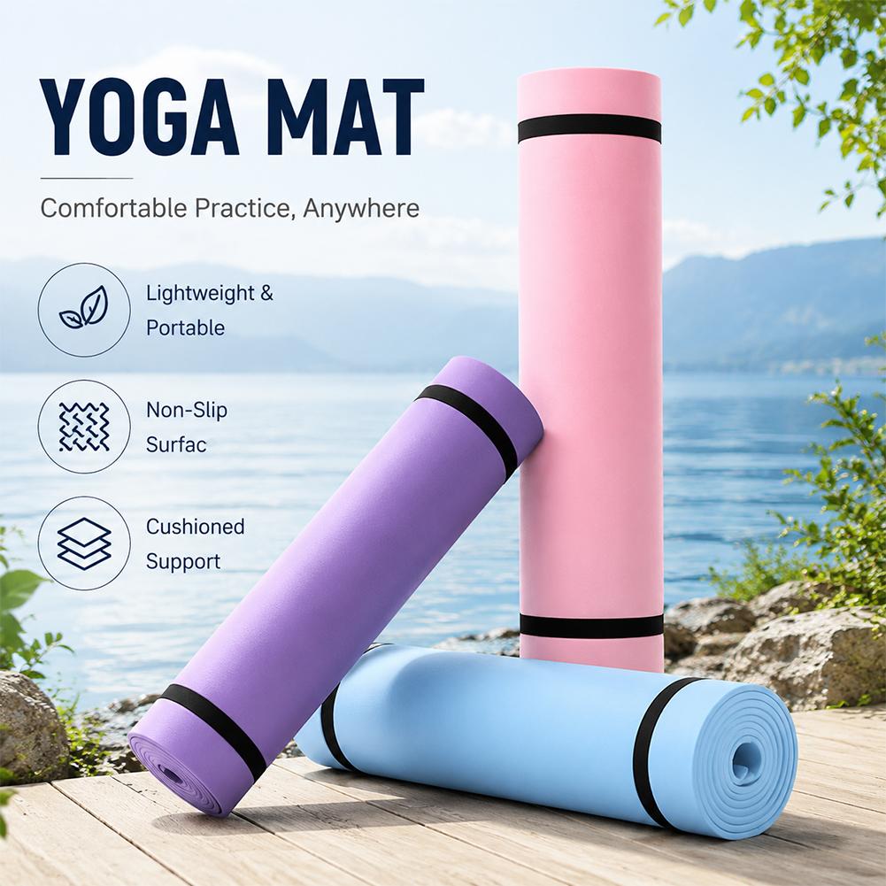 Pilates Yoga Mat Thickness - Tapete de ioga grosso antiderrapante, tapete
