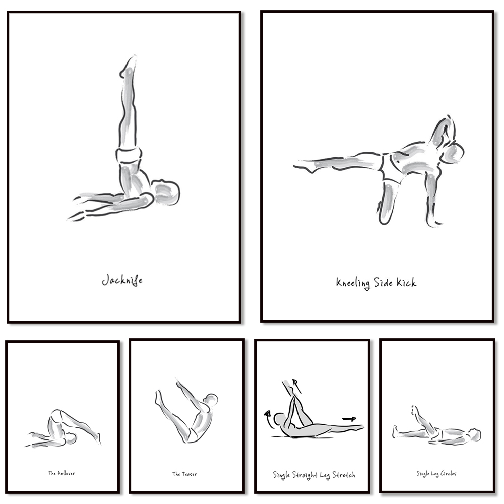 Infográficos em preto e branco - Pilates And Yoga Combined avaliação e preço